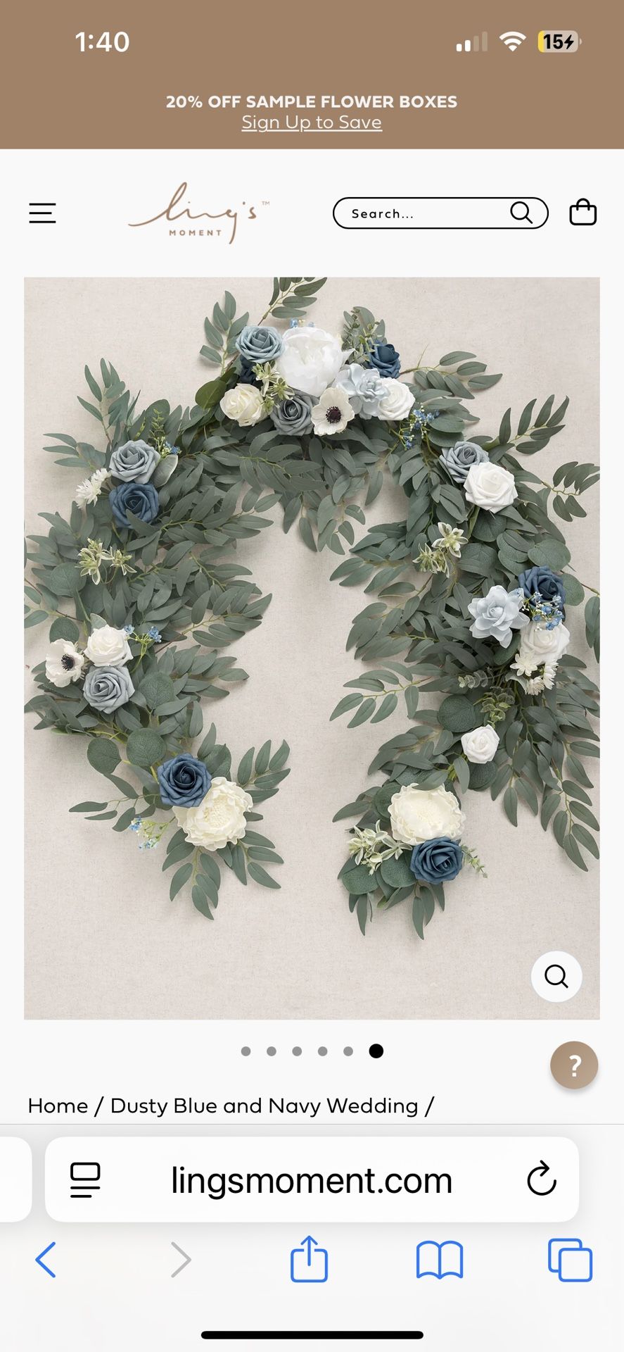 Dusty Blue Floral garland