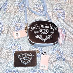 New Brown Juicy Couture Purse + Wallet Set NWT Vintage Style Luxury Crossbody