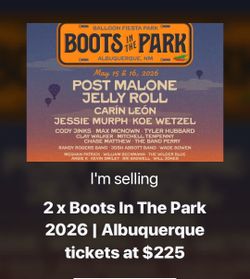 2 Boots in the Park 2-day GA tickets
