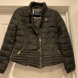 US Polo Assn Puffer Trimmed Black Jacket 