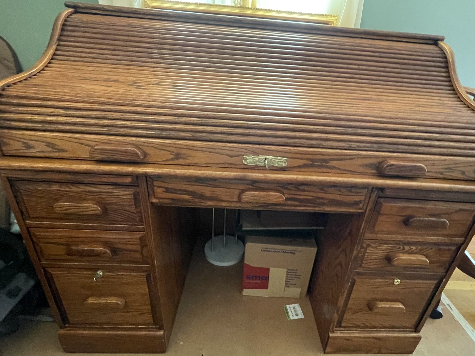 Antique Roll Top Desk And Chair