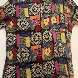Vintage Vibrant Abstract Print Button Down 