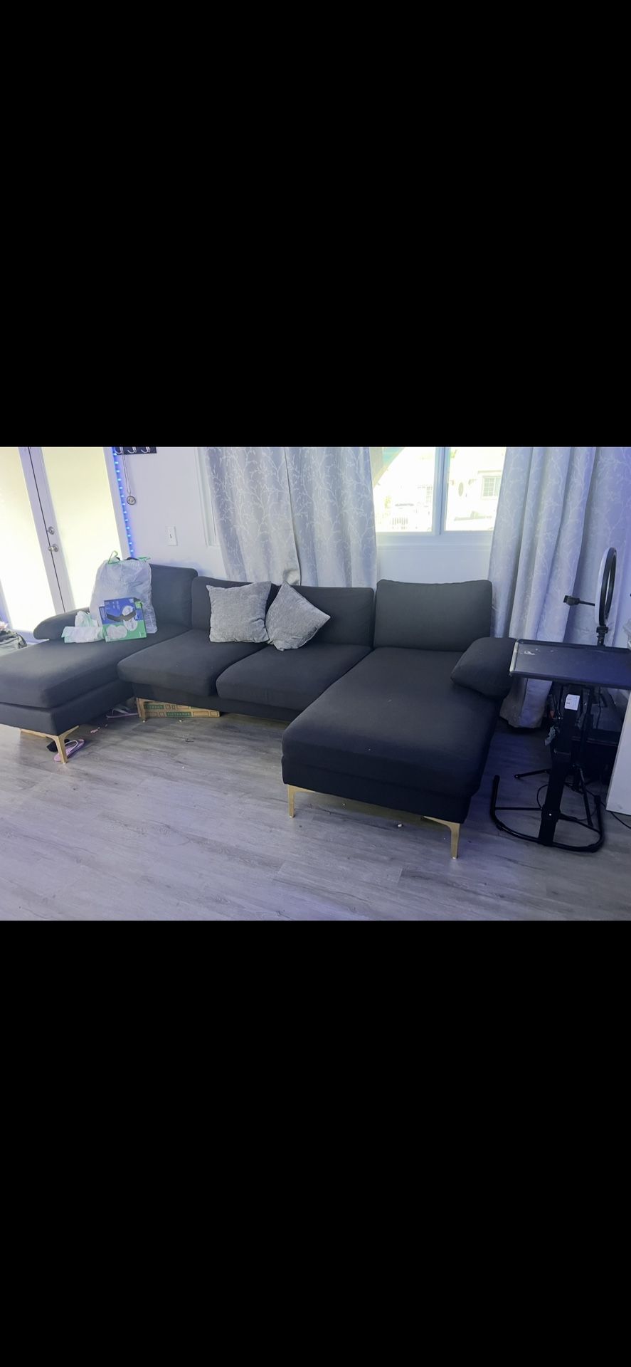 Black Couch Gold Legs