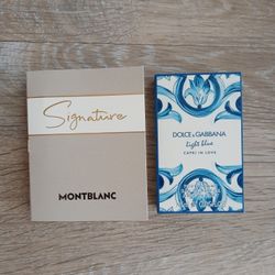 Montblanc Eau De Parfum Signature D&G Dolce & Gabbana Light Blue Capri Perfume 4ml