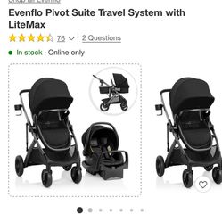 Evenflo Pivot Suite Modular Stroller Travel System Infant Car Seat - Chicco UppaBaby Maxi-Cosi Graco