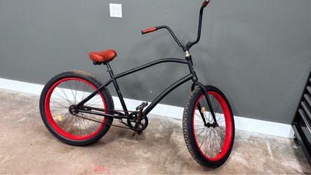 Matte Black fat tire beach Cruiser Bike