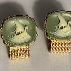 RARE Vintage Gold Tone Viking Ship Swank Cufflinks Was $150 Now