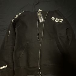 AAPE by BAPE Zip-Up Hoodie - Black - Size [M]  