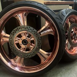 Custom Harley Wheels Rose Gold