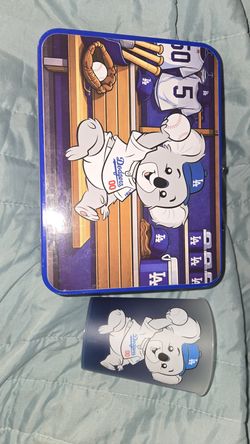 Dodger koala tin lunchbox and koala plastic souvenir cup