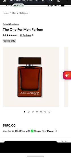 Luxurious Dolce & Gabbana The One For Men Parfum. This is a 150ml bottle. Has notes of black pepper, labdanum, and tobacco. Is an ambery spicy fragran