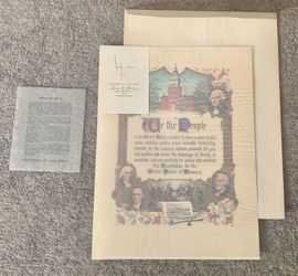 We The People Colored Lithograph! (J.R. Rosen & A.E. Hilton) From Mid 1940’s-1950’s!  