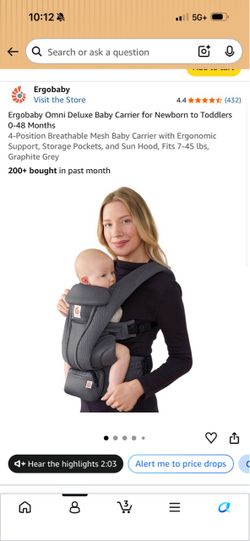 Ergobaby Omni Deluxe Baby Carrier Graphite Grey