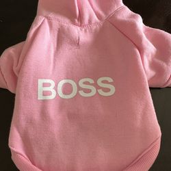 Pink “boss” Hoodie For Dog