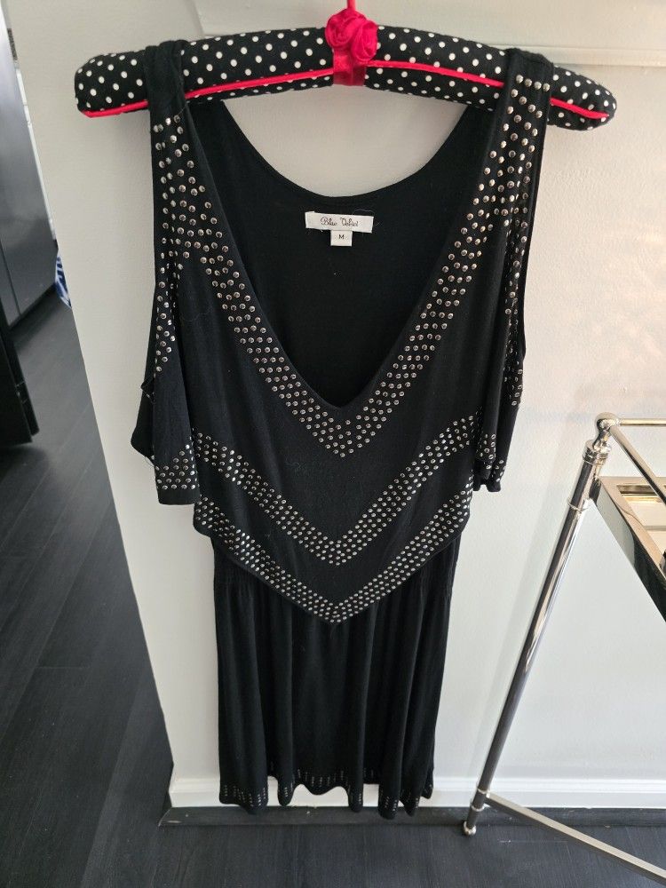 Women's Black Dress With Metal Details