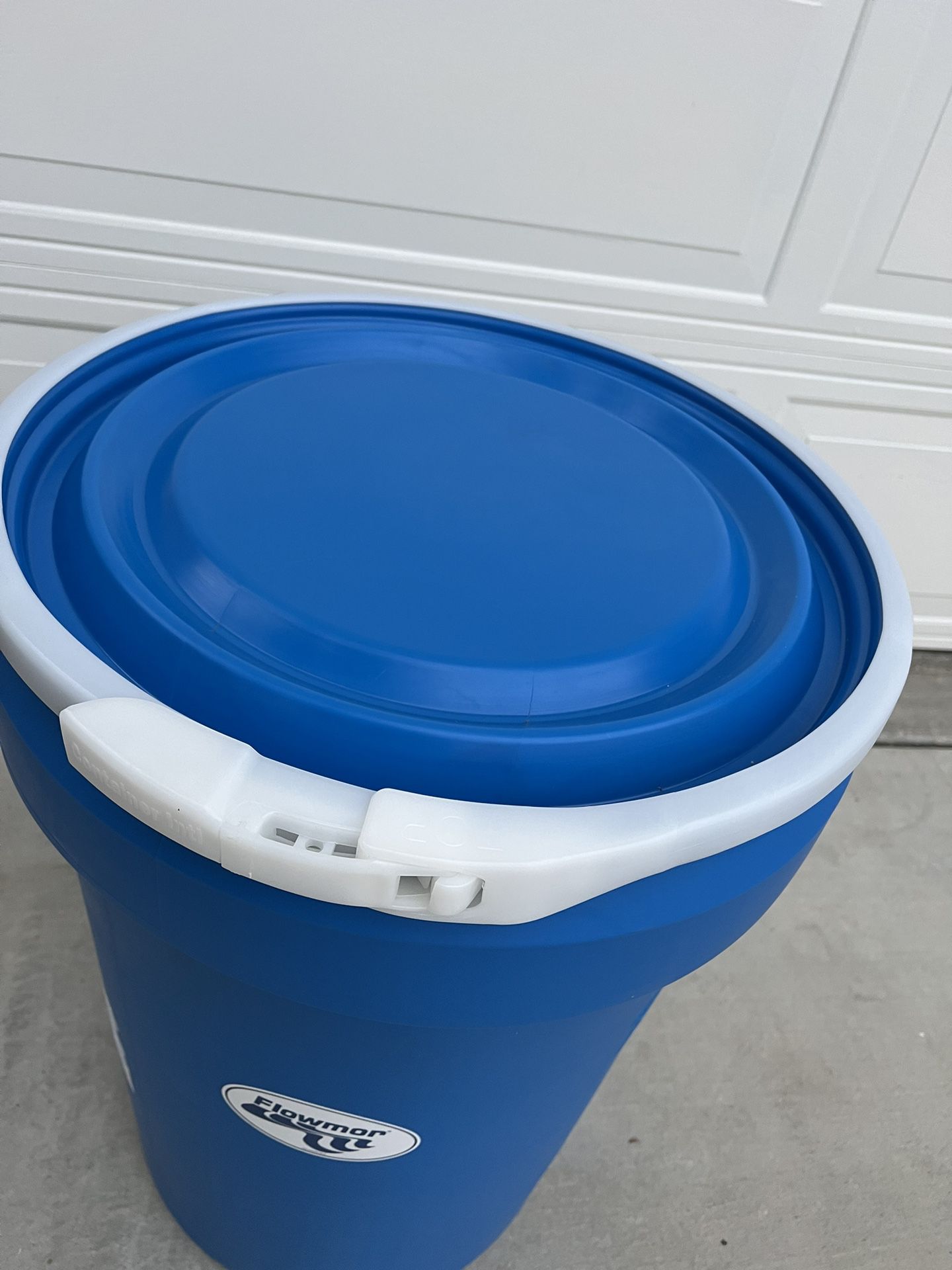 Open Top Blue Container Drum Barrel 30 Gallons 