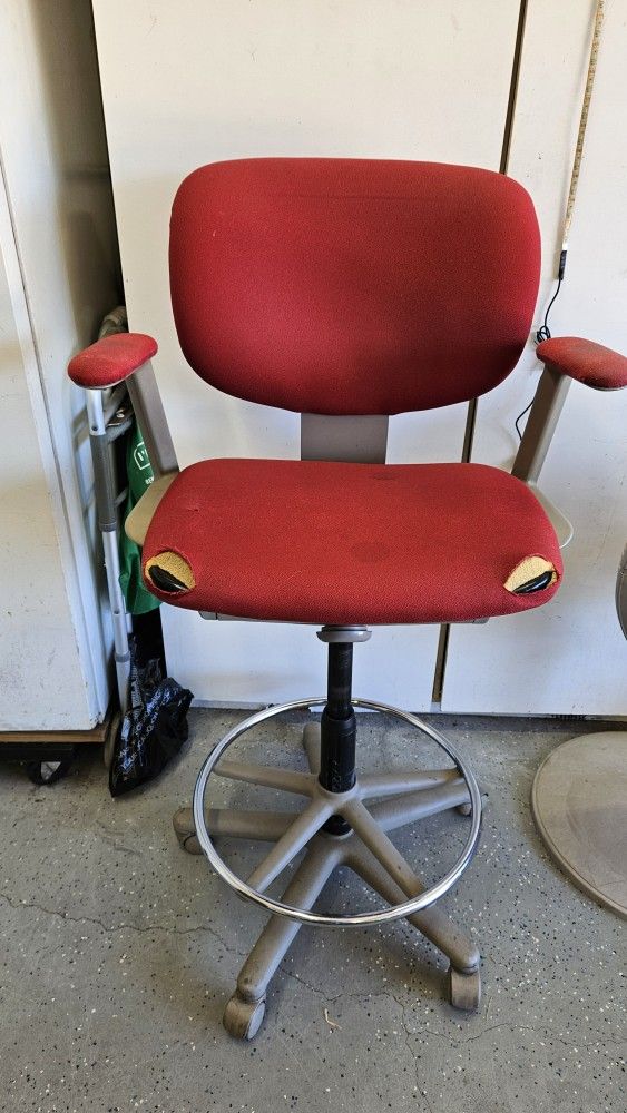 Metal Haworth Drafting Chair