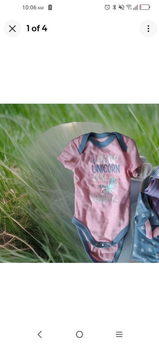 3 Unicorn Bodysuits For Newborn Bundle "I Poop Unicorn Dust And Rainbows"