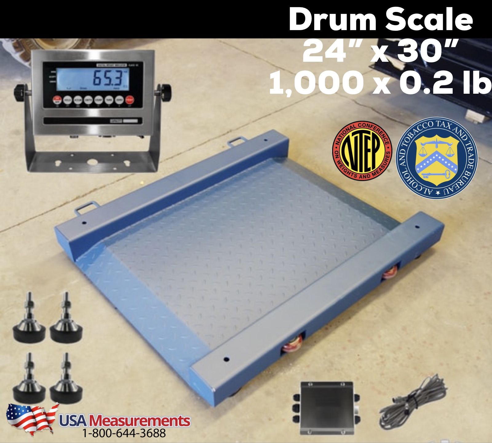 24” x 30” NTEP Approved Drum Scale 1,000 x 0.2 lb