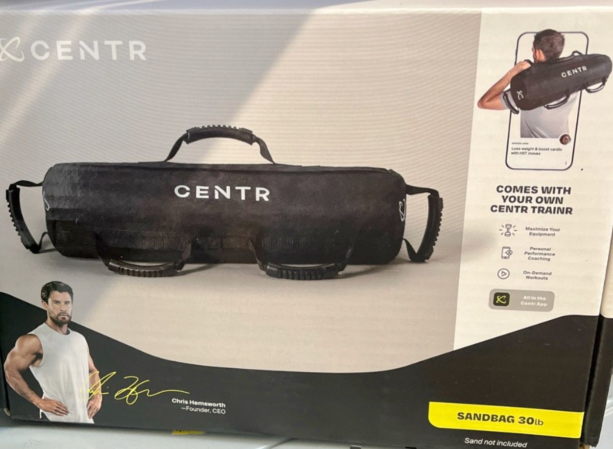 Sandbag Workout Centr By Chris Hemsworth Large Sandbag and Two Inserts, 24 in, Nylon, with 3-Month Digital Membership