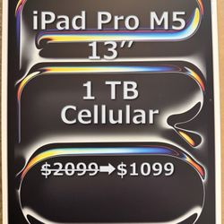 Latest 2025 iPad Pro 13" (M5 Chip) - 1TB Storage + Cellular - Silver
