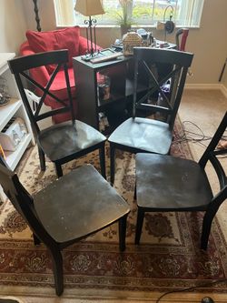 4 wood chairs