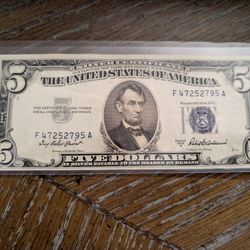 1953a Five Dollar Silver Certificate Uniciculated 