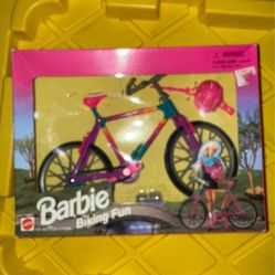 Biking Fun Bicycle & Helmet Pink for 11 in Fashion Doll 1996