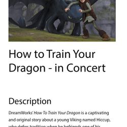 3/1-How To Train Your Dragon Concert Ticket - Denver