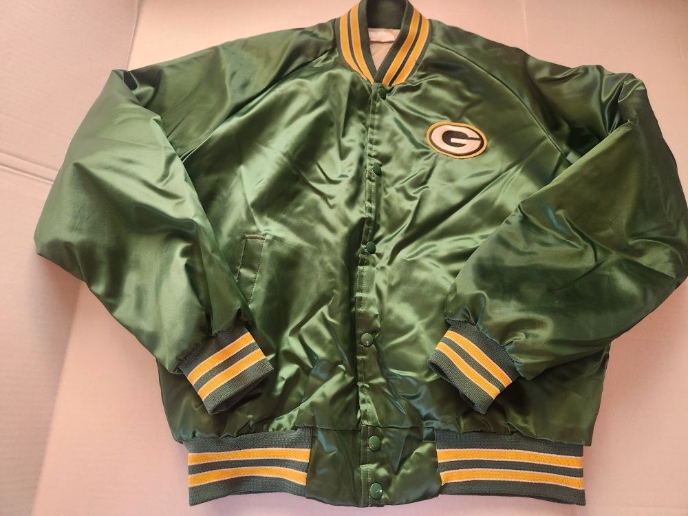 Vintage Green Bay Packers Chalk Line Satin Jacket Men Large