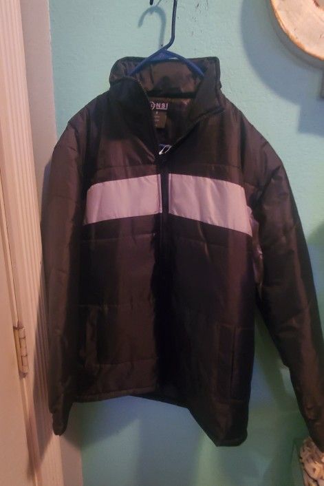 Black Nylon Jacket /coat...Size Med/ Large ADULT..BRAND NEW!