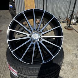 SET OF FOUR 20” HONDA TOYOTA KIA NISSAN MUSTANG MALIBU WHEELS AND TIRES