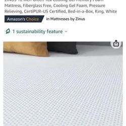 Firm King Mattress Zinus green tea model only a week old (Indian Firm feeling)