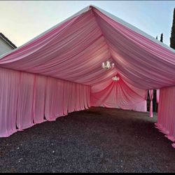 Tablecloth 
Tent
Chairs and Tables 
Drapping
All for Your event