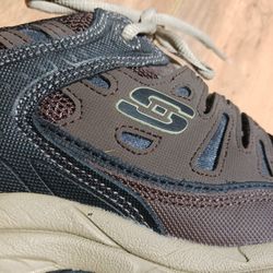 Skechers Athletics Memory-Foam 
Lace-up Charcoal Brown Sneaker