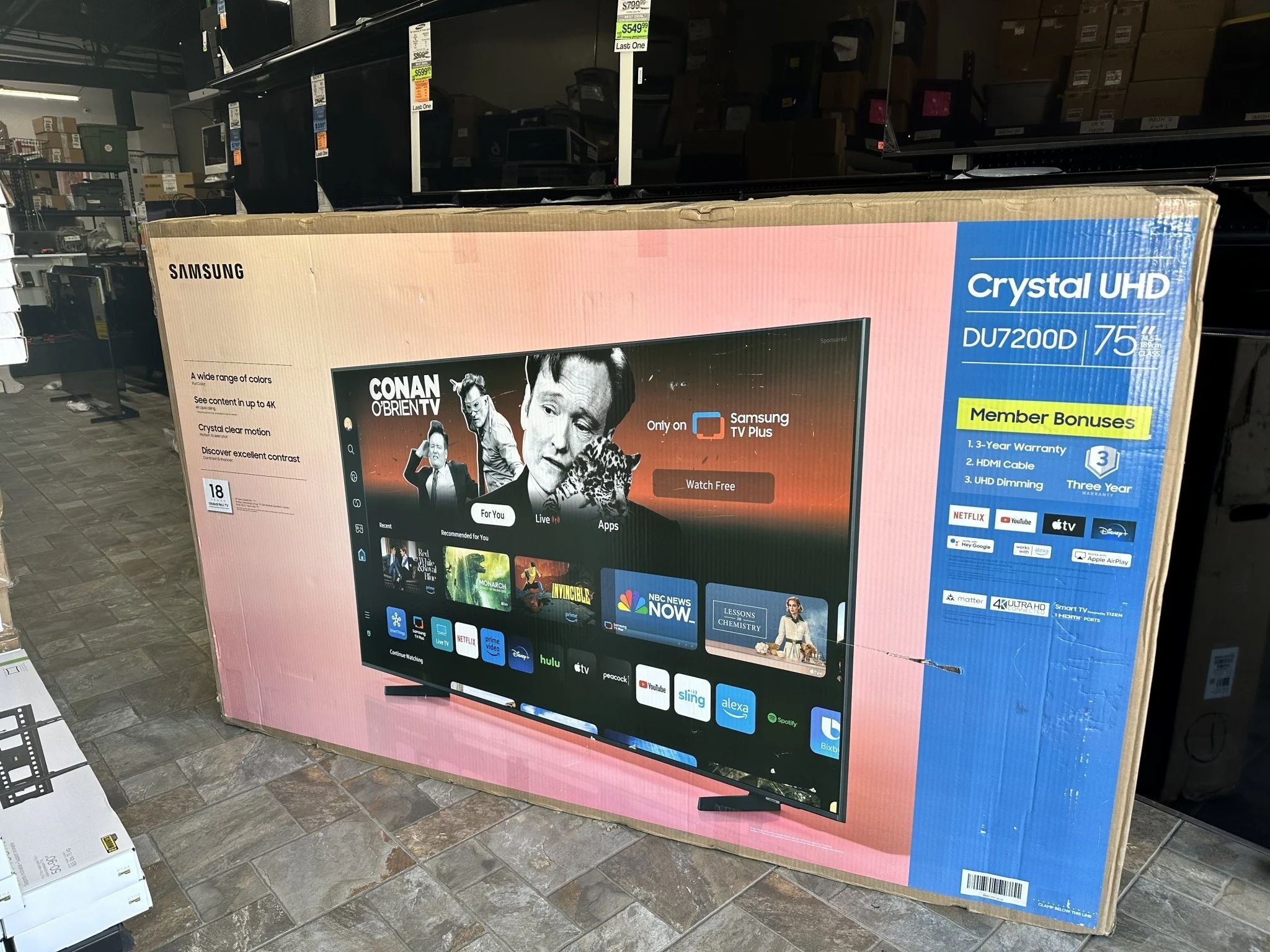 HUGE TV SHIPMENT IN!!!! 75" SAMSUNG 4K LED HDR SMART UN75DU7200DXZA