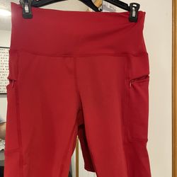 High Waisted Red Biker Shorts