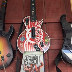 Xbox 360 Guitar And Game
