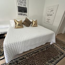 King Size Boxspring, Mattress, And Frame
