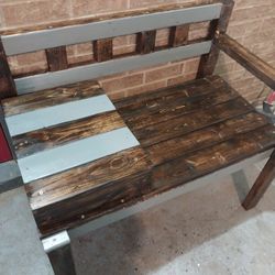 Expresso Stain One Seat With Attached Table Bench 