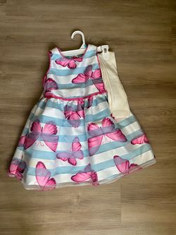 Girls Butterfly Print Sleeveless Dress size 6