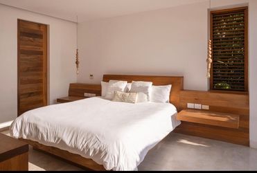 Solid Wood Platform Bed Frame with Headboard