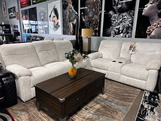 Stunning reclining sofa set! 🤍✅📦