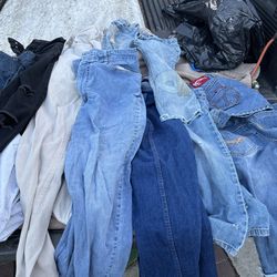 Assortment of jeans, pants and shorts