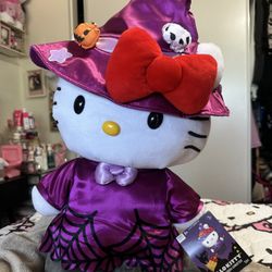 Hello Kitty Halloween Witch Standing Door Greeter Plush Purple Black 21”
