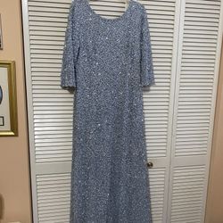 Ball Gown Long Straight Sequined Adrianna Papell