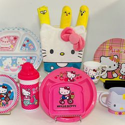 Hello Kitty Sanrio Dinnerware & Collectible Lot