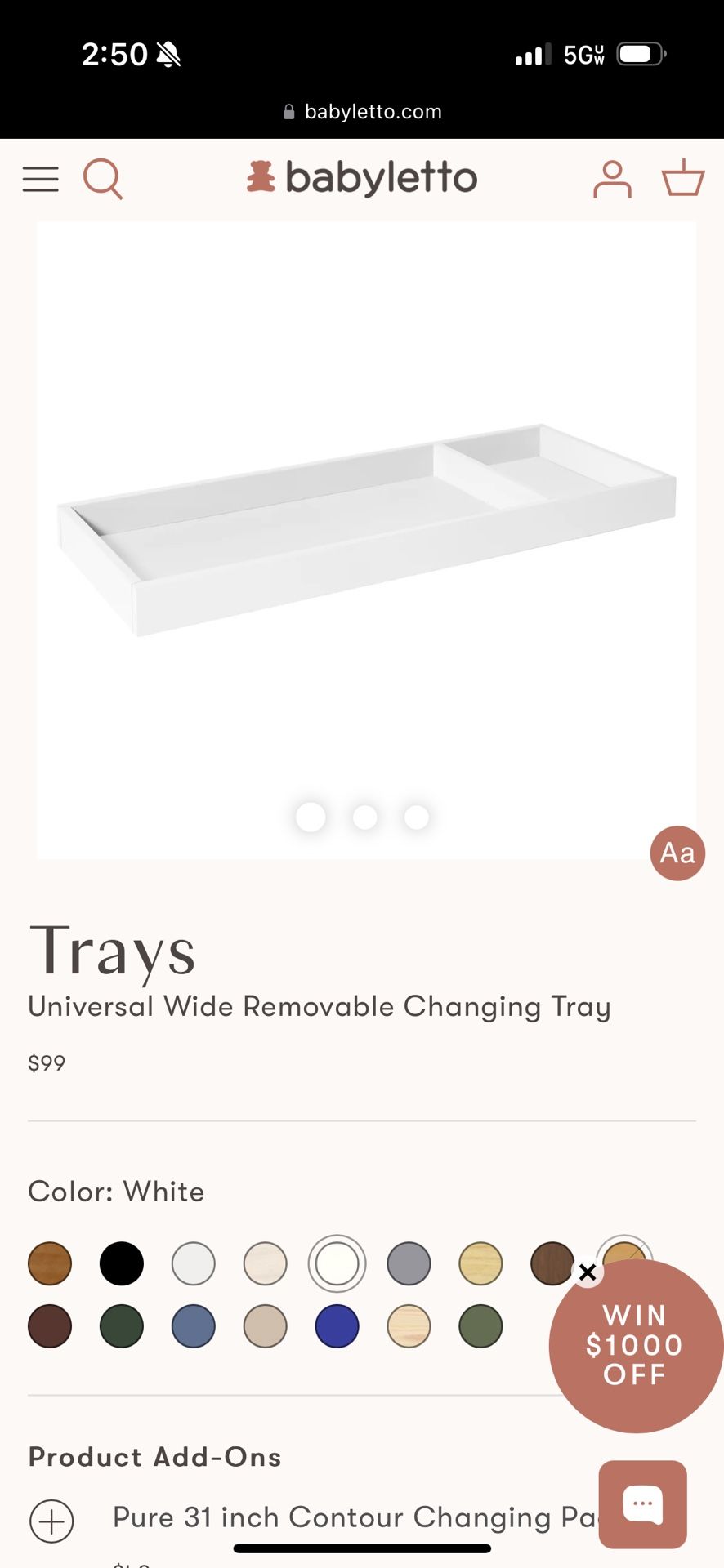 Babyletto Changing Tray