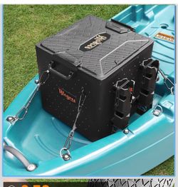 HLOGREE FlexCrate Kayak Fishing Crate with 4 Rod Holders, 13''x13''x13''