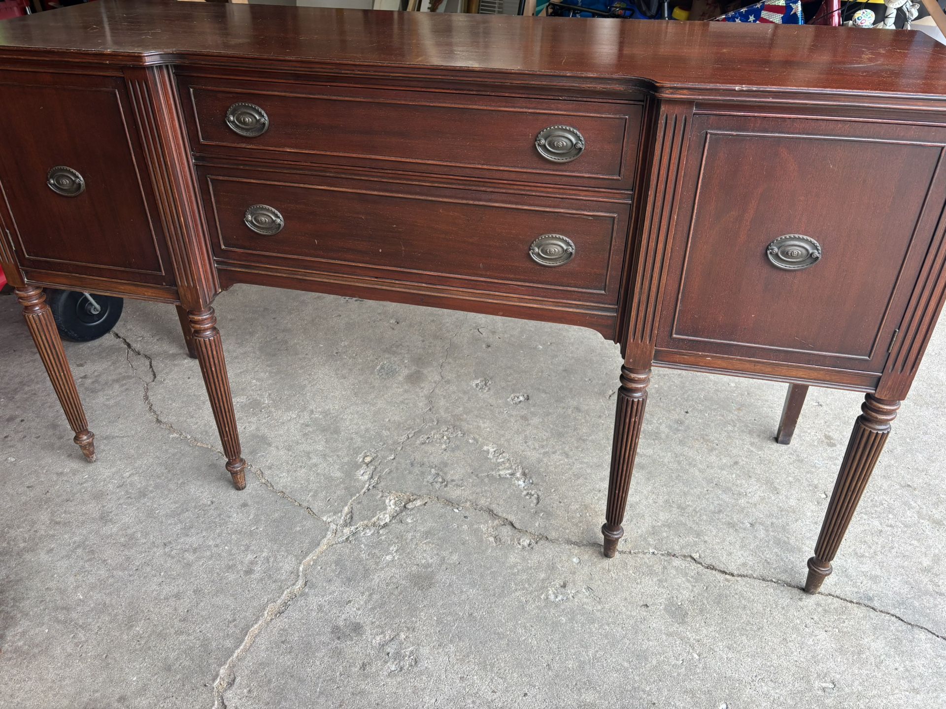 Antique buffet table